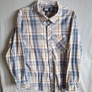 Alaskan Hardgear Duluth Trading Co Shirt Mens 2XL Blue Plaid LS Hiking Fishing